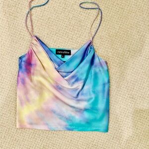 Retrofete, silk tie dye tank. Size small. Never worn